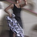 Černá saténová sukně na flamenco  - BAZAR
